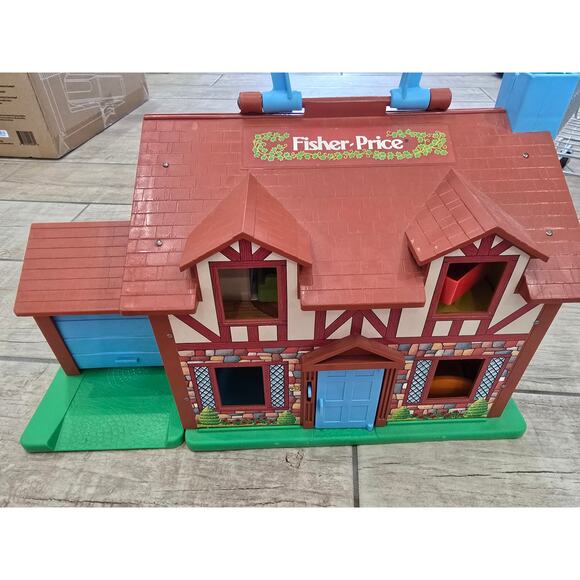 Fischer price Other - Fisher Price Vintage 80'sLittle People Brown Tudor Play Family House furniture